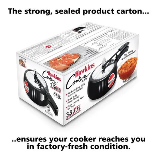 Hawkins Contura Hard Anodised Black Inner Lid Pressure Cooker - With Handle, CB35, 3.5 l-5.webp